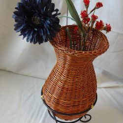 Brown Wicker Vase