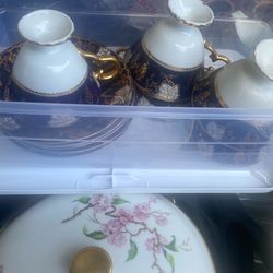 "Selling a variety of kitchenware and more. First come, first served! Crystal items, essential household goods, fine china, and decorative vases avail