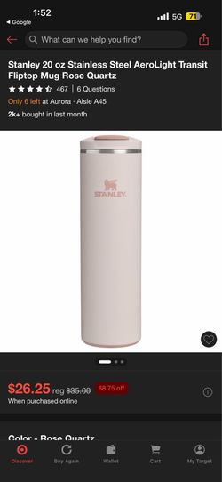 Rose Quartz 20oz FlipTop mug