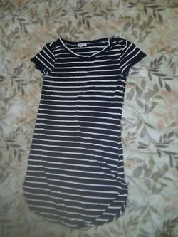 Black and white striped long shirt 