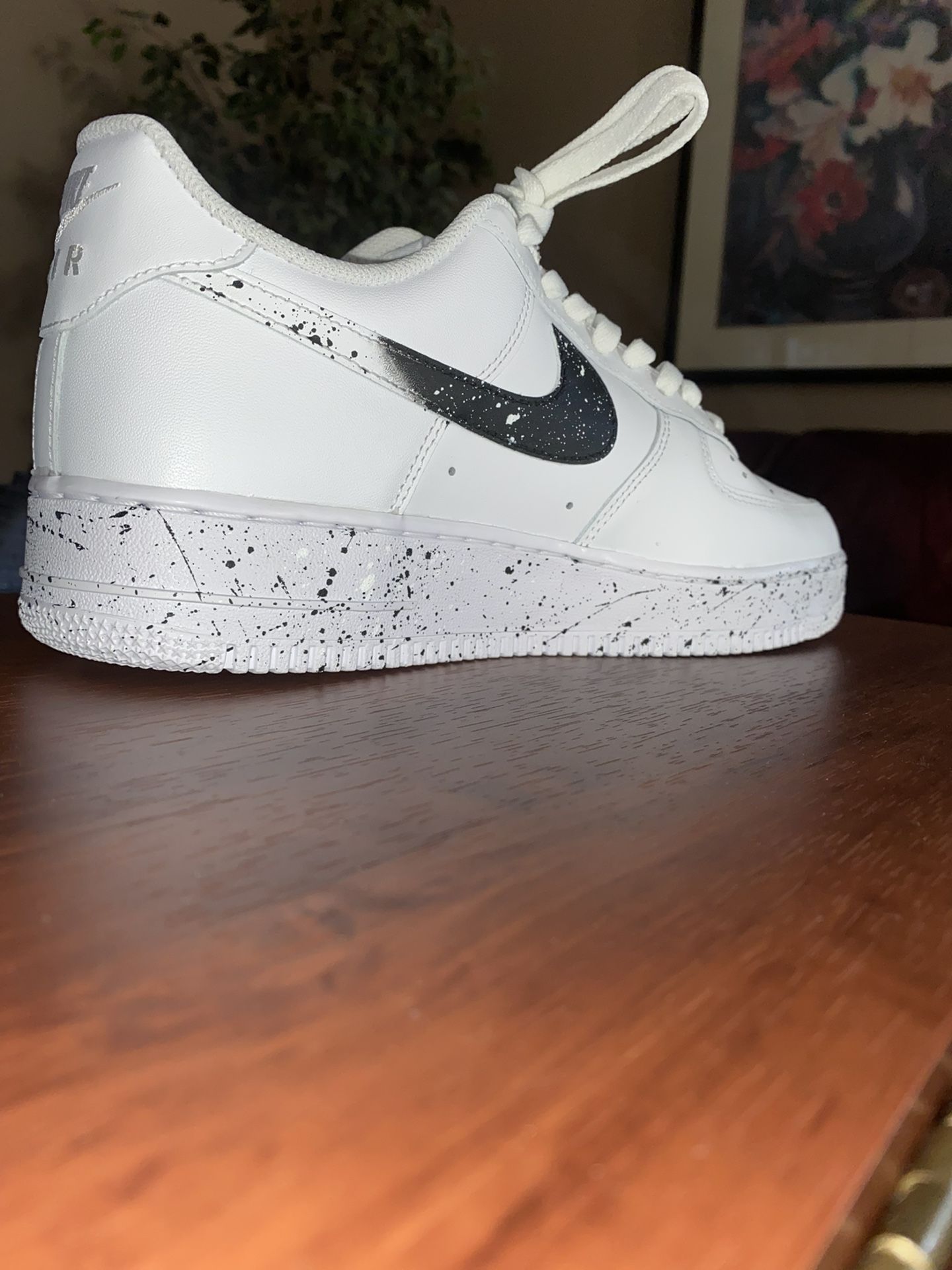 Custom Hand Painted Wave Splash Swoosh Nike Air Force 1 Low – B