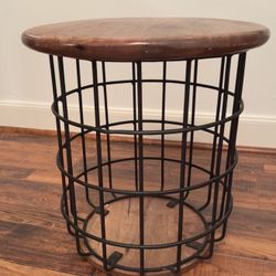 Side Table/ Mango Wood Side Table In Round Shape