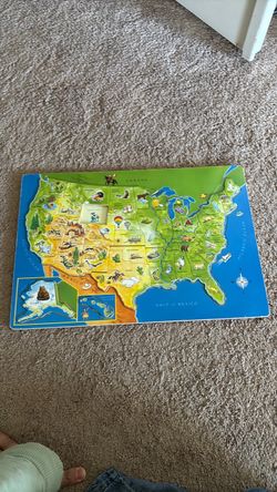 Melissa and Doug USA Map Wooden Puzzle for Kids