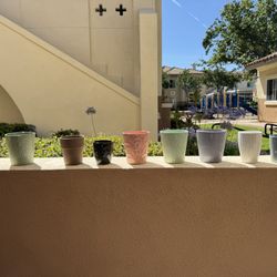 9 Small Flower Pots ,vase $5 