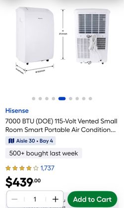 Air conditioner portable 7000 BTU & remote