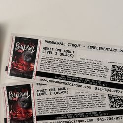 2 Paranoid Cirques TICKETS