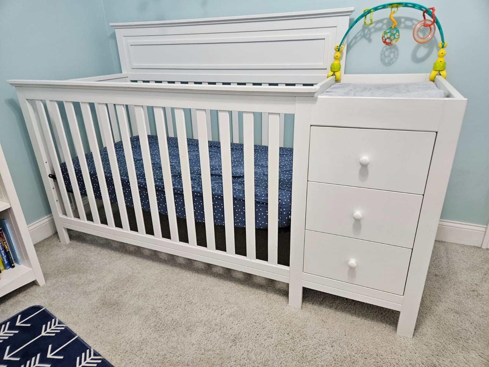 Convertible White Baby Crib