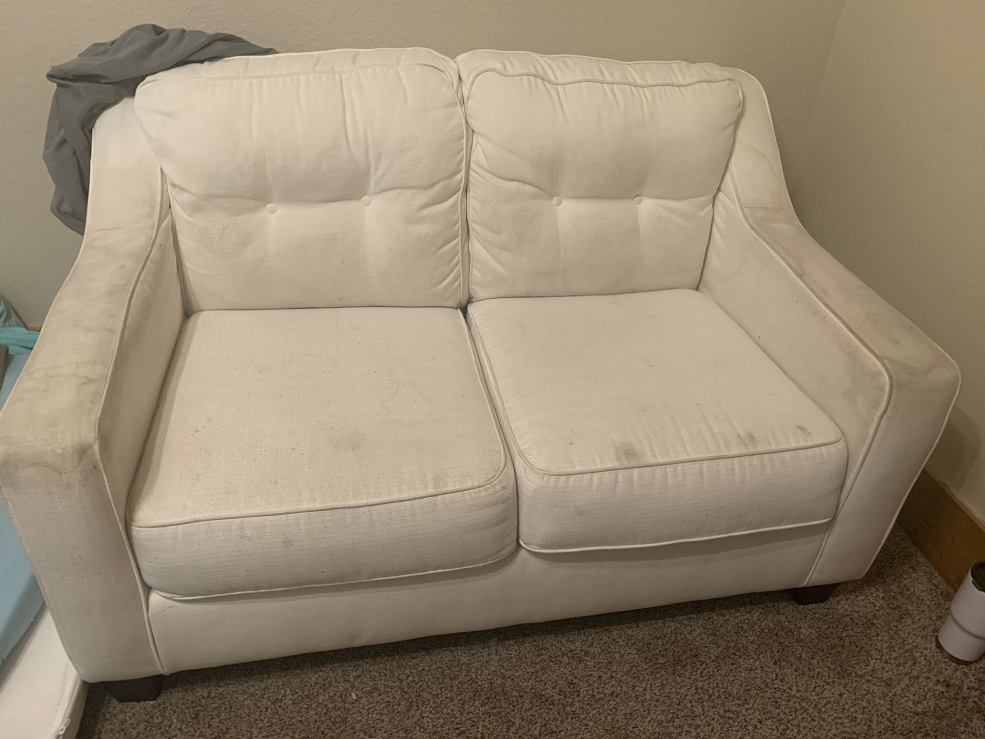 White Loveseat with Cover
