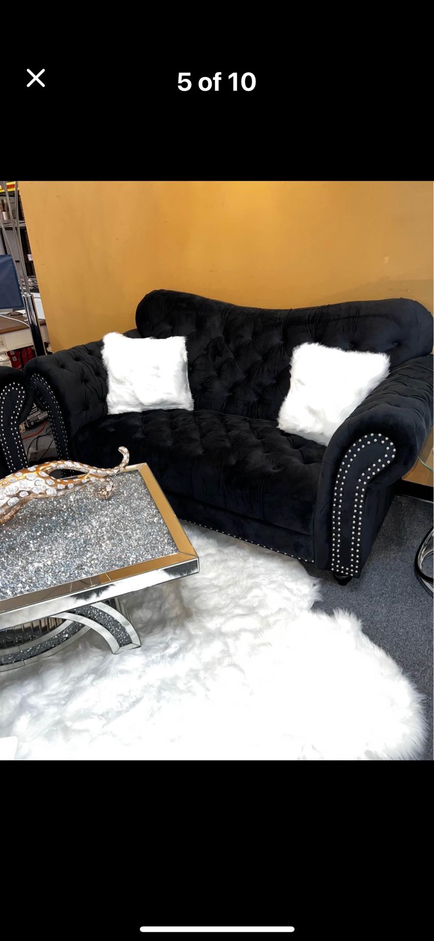 Black Loveseat, Modern Sofa , Same Day Delivery 🚚