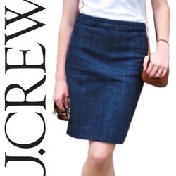 J. Crew Stretch Denim Pencil Skirt in Indigo Wash Size 6