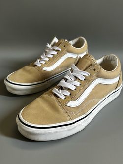 Vans Old Skool Tan Suede White Stripe Lace Up Sneakers Men's Size 6 Mens 7.5 W