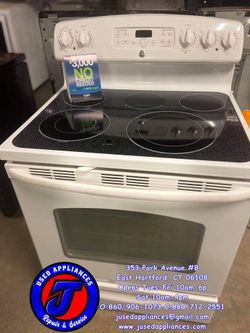 GE Electric Stove Glass Top WHITE