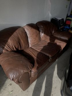 Brown Leather Couch