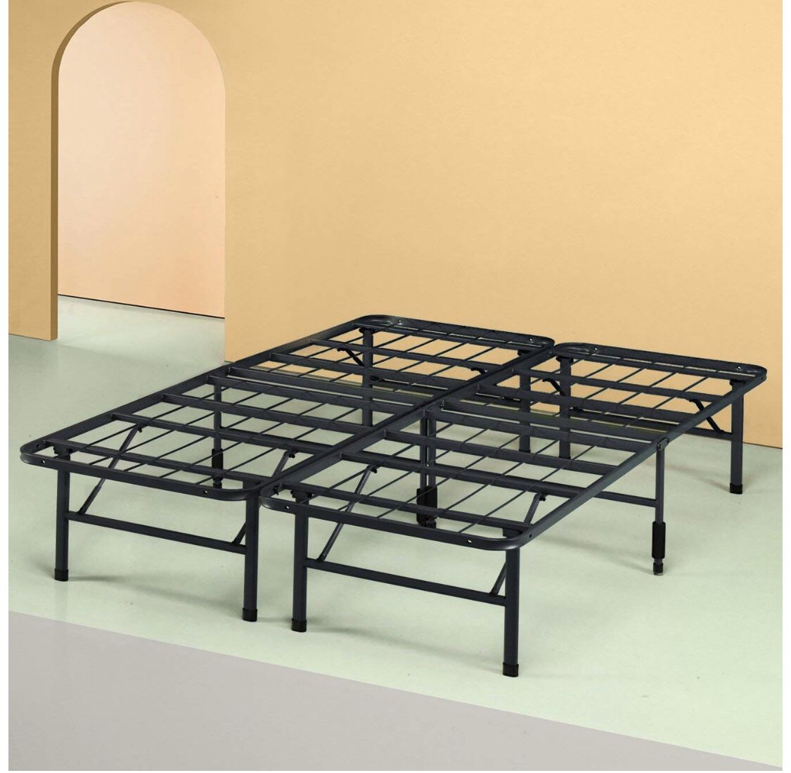Foldable queen platform bed frame