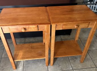 Matching Wooden End Tables (2) Read Description 