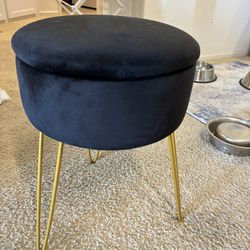 Black Velvet Ottoman