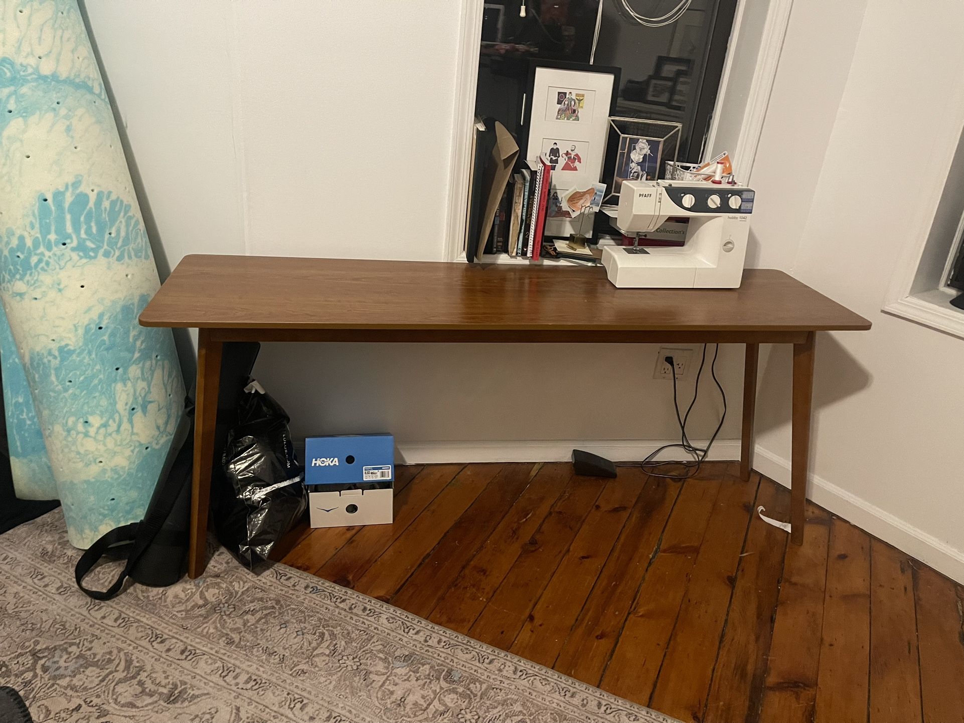 Mid Century Long Desk Table 