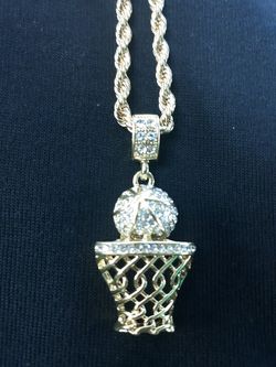Basketball Designer rope chain with stones 20"