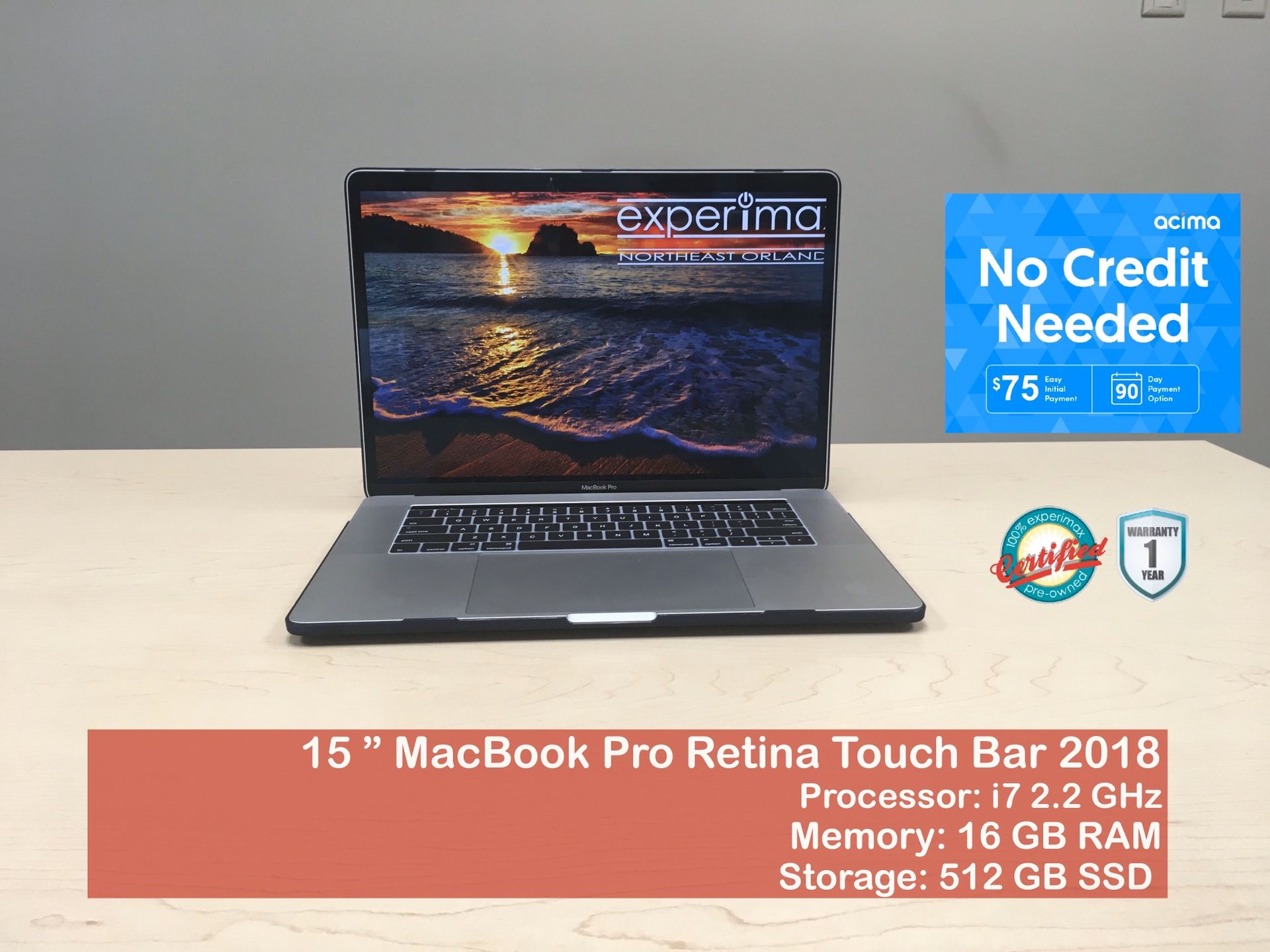 15” MacBook Pro a Retina Touch Bar Core 2018