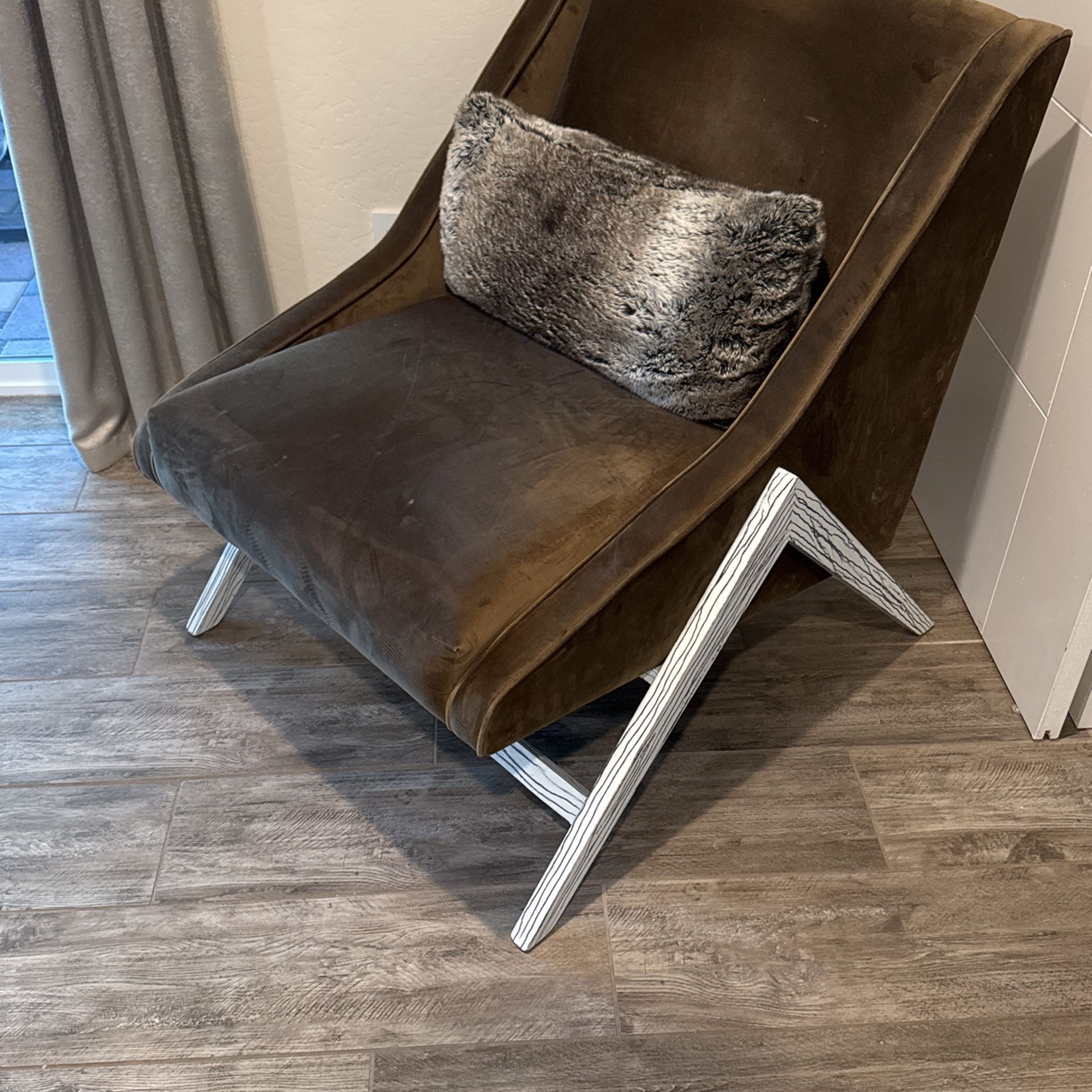 Brown Velvet side chair