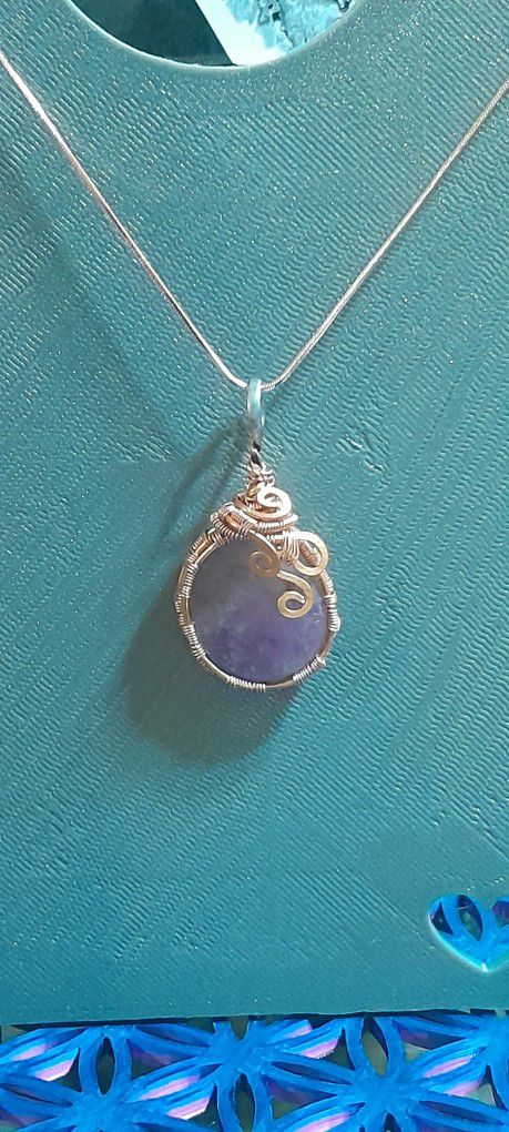 Copper Wrapped Amethyst Pendant