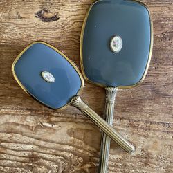 Old Mirror and Brush Set