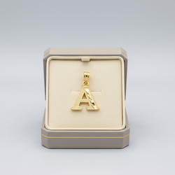 10K Yellow Gold Letter "A" Pendant