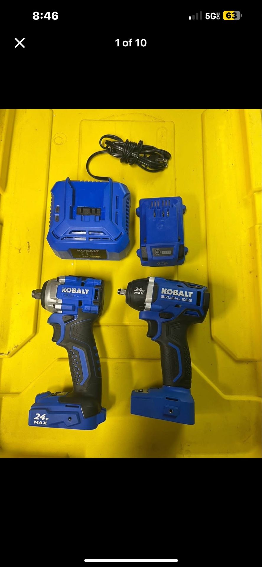 Kobalt Tools Impact Wrench 1/2 And 3/8 And Battery And Charger And Asking $200