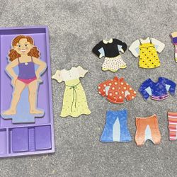 Melissa & Doug Disney Maggie Leigh Magnetic Wooden Dress-up Doll Play Set