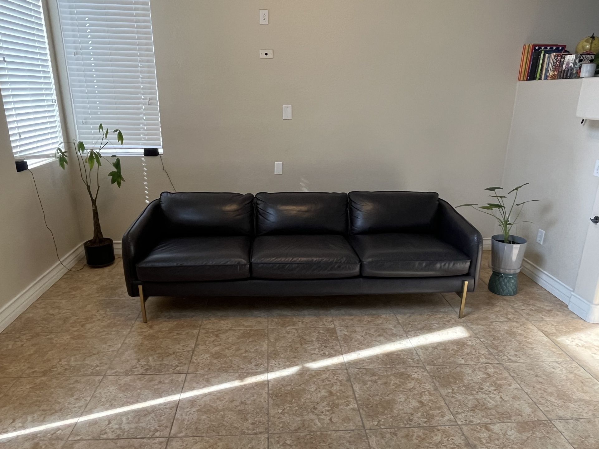 CB2 Modern Sofa - Black Leather  - $1200 OBO