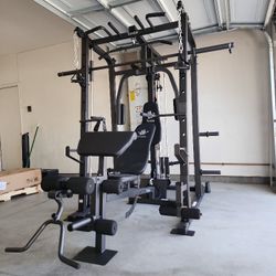 | Smith Machine 1001 | Squat Rack | 230lbs Bumper Weight Plates | Multi-Use Adj Bench | Barbell | Gym Equipment | Fitness | Excercise | FREE DELIVERY 