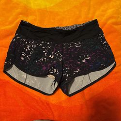 Ladies Women  Low-Rise Lined Short Black Multi Size 4