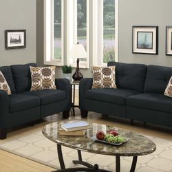 Brand New Black Sofa & Loveseat (Pillows Included)