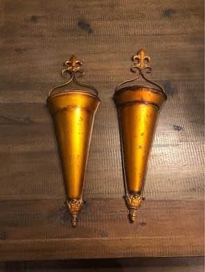 Two Flower Vase Wall Sconces