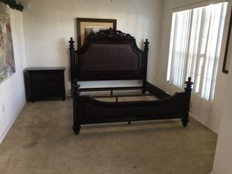 Tommy Bahama King Size Bed and Nightstand
