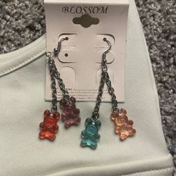 Gummy Bear Resin Dangly Earrings 