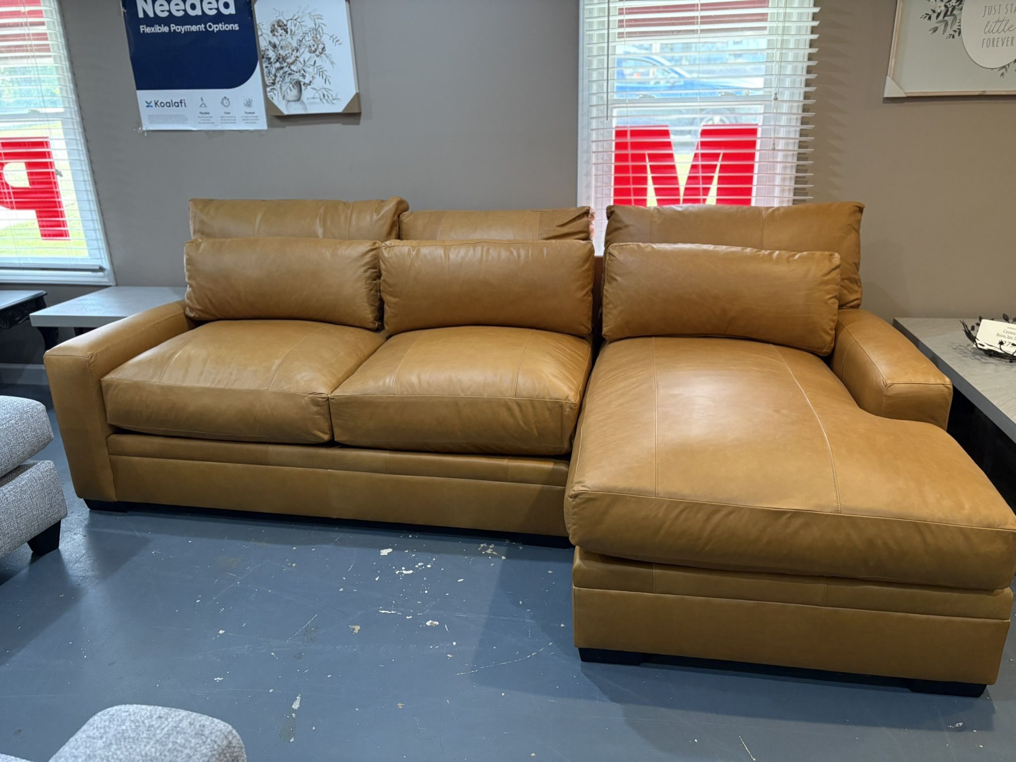 New Leather Sectional