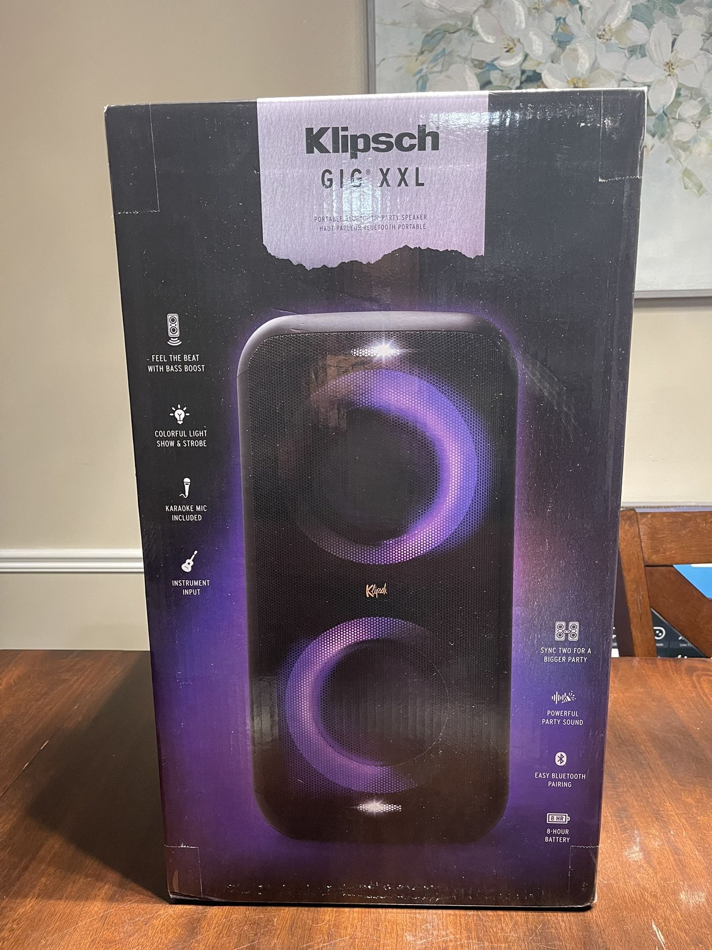 Klipsch portable Bluetooth party Speaker with karaoke mic ( new inbox )