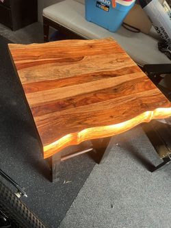 Solid Table With Iron Base