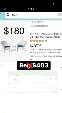 Patio Table 3 Piece