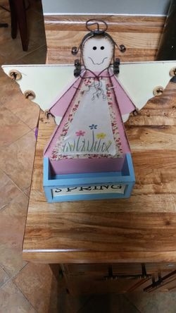 wood angel decoration.