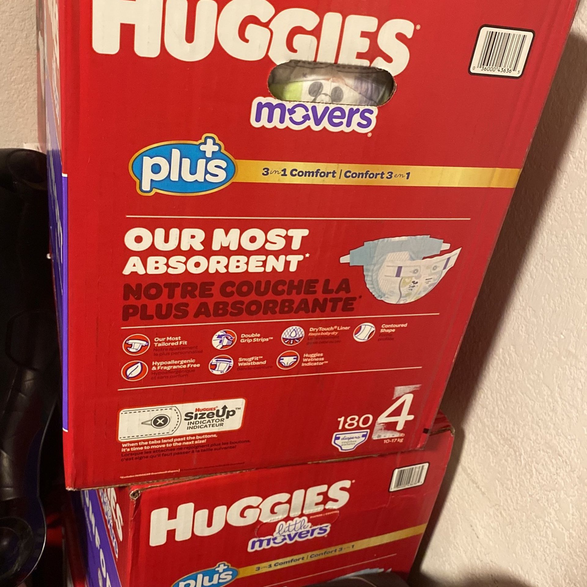 Diapers Huggies Plus #4 180 ct
