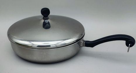 Vintage Farberware 10" Stainless Steel Skillet with Lid, USA Made