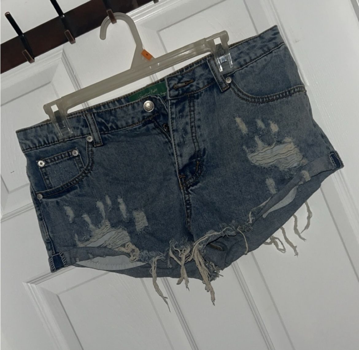 Signature Eight Mini Denim Shorts