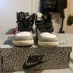 Jordan 1 Retro High OG GS Tech Grey Muslin Black White