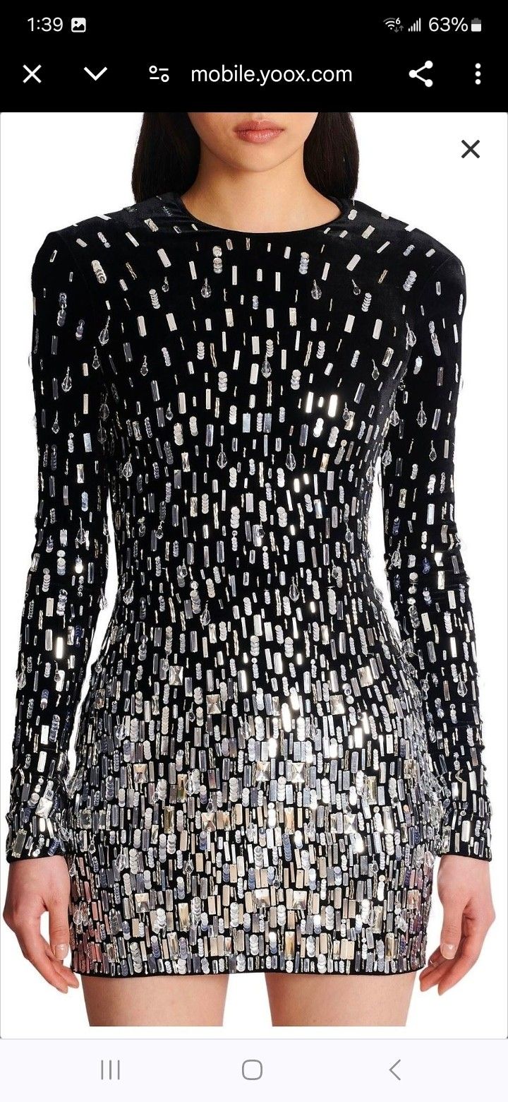 New Balmain Sequin Crystal Embellished Mini Dress $5950