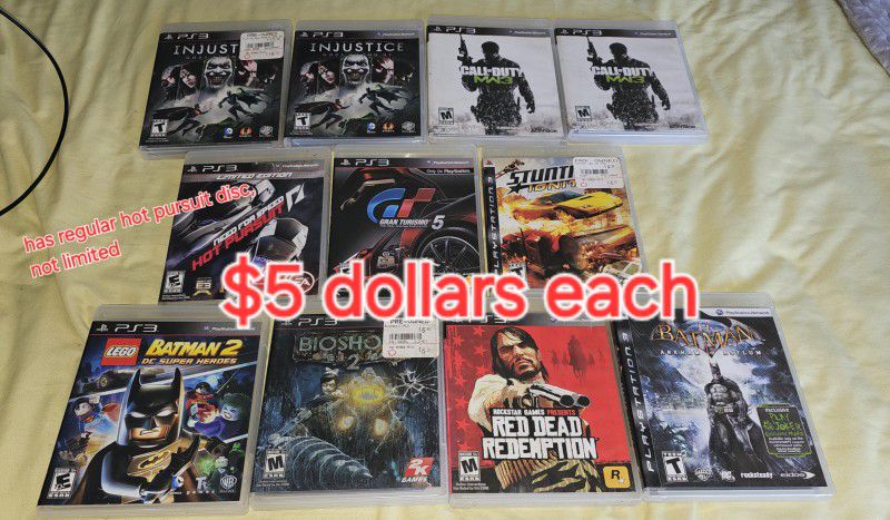Ps3 Playstation 3 Games $5 Dollars Each 
