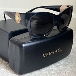 Versace Dark Grey Irregular Ladies Sunglasses- VE4452 G