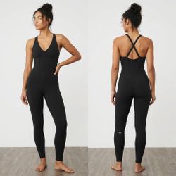 Alo Yoga Airbrush Sparks Fly Corset Black W8353R One-Piece Women's Size M NWT