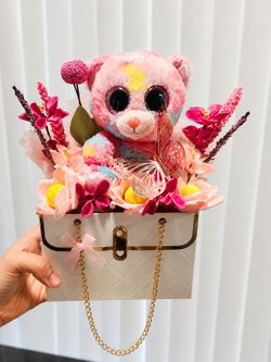 🌸🧸 Beautiful Teddy Bear Floral Arrangement 🧸🌸